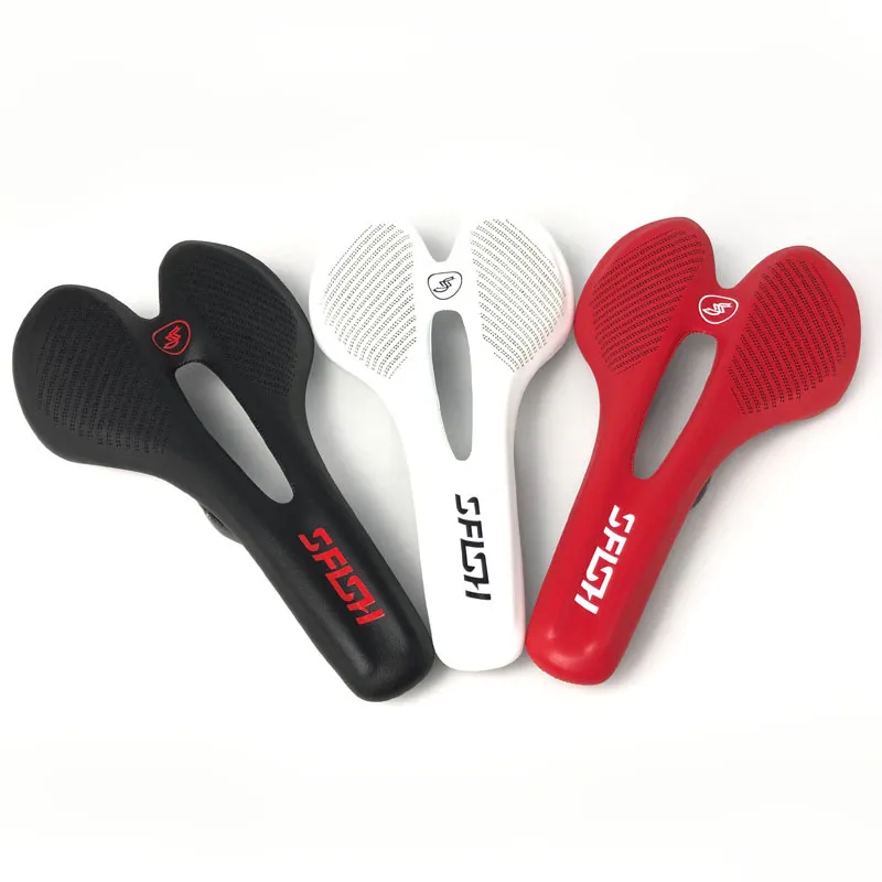 Cheap Mountain Road Carbon Microfiber Leather Light Hollow Seat Bag Ultra Light Carbon Bow Bottom Comfort Bicycle Saddle