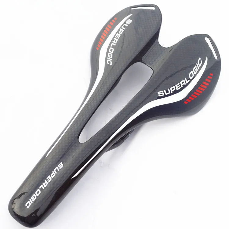 Hot Selling Full Carbon Brazed Black and White Road Mountain Bike Saddle