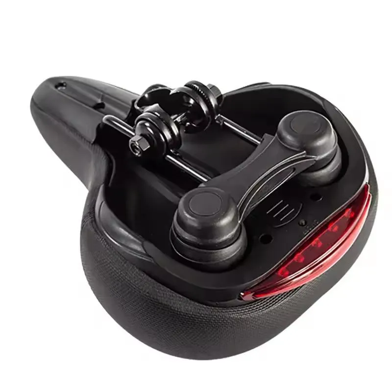 Manufacturers Supply Soft Gel and Leather Bike Bicycle Saddle with Tail Light Carbon Motion Style for Mountain Biking