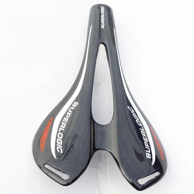 OEM Full Carbon Brazed Black and White Road Mountain Bike Saddle