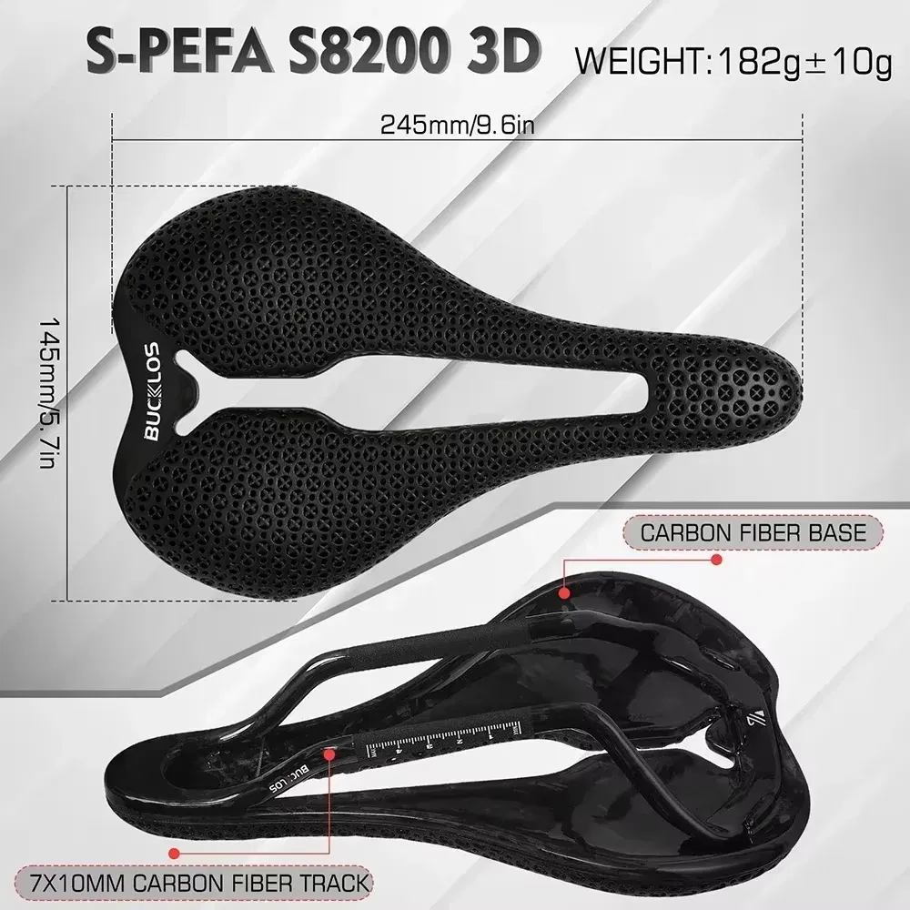 Road MTB Mountain Bike Seat Bicycle Accessories Breathable Racing Ultralight Cushion 3D Printed Bike Saddle Carbon Fiber